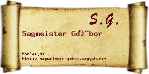 Sagmeister Gábor névjegykártya